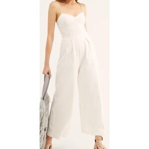 Women's Free People Size XS White Ava Jumpsuit